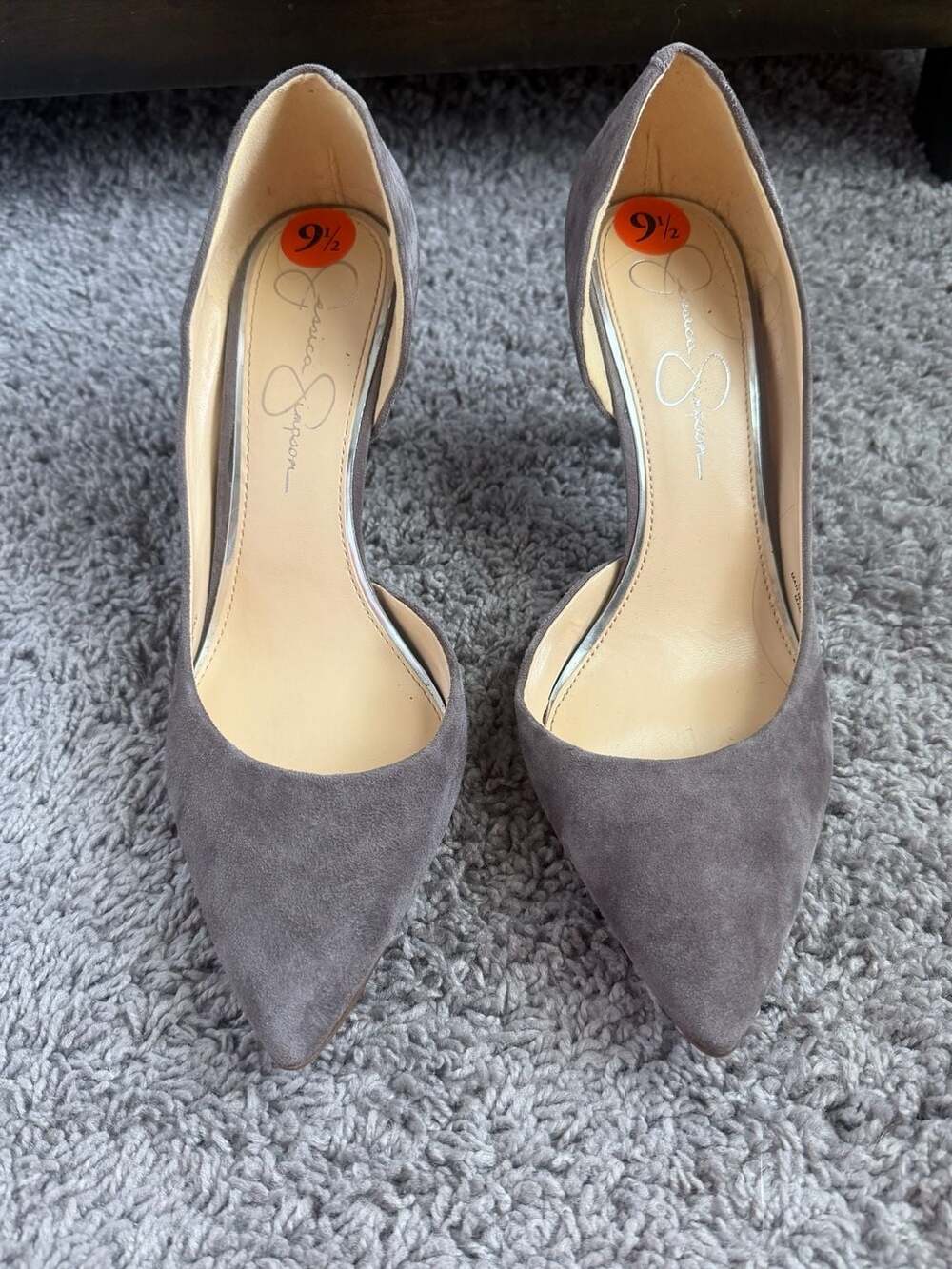 Jessica Simpson Darnis D'Orsay Pumps Size 9.5 Grey Suede